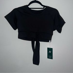 Halara black active crop top